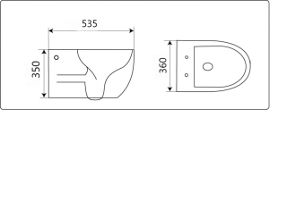 Подвесной унитаз Ceramalux 2196-2 безободковый белый