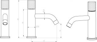 Смеситель для раковины Boheme Stick Gold diamond золото/хром 121-GCR