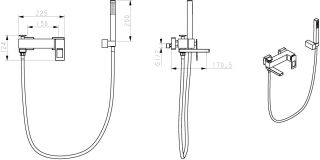 Смеситель для ванны Boheme Q хром/чёрный 143-CRB