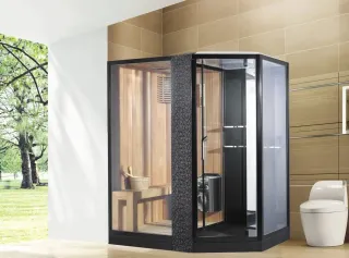 Душевая кабина Orans SR-89103LS 89103LBLH 180x130 см профиль чёрный стекло прозрачное