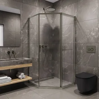 Душевой уголок Timo T33R 100x100 см правый никель