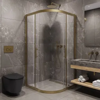 Душевой уголок Timo T45 100x100 см золото матовое