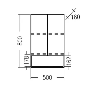 Шкаф Санта Мира 700470 над стиральной машиной 50 см разобранный янтарный/белый