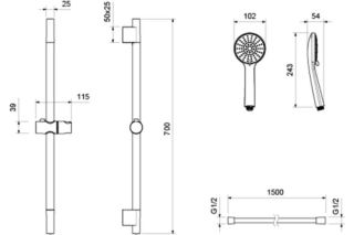 Душевой гарнитур Aquatek Бетта AQ2017MB черный