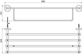 Полка для полотенец Aquatek Бетта AQ4615MB черный