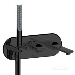 Встраиваемый смеситель для ванны Bossini Apice Z00555.073 с кнопочным переключением на 2 выхода чёрный матовый