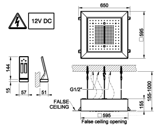 Верхний душ Gessi Afilo 57509.279 50 см белый матовый