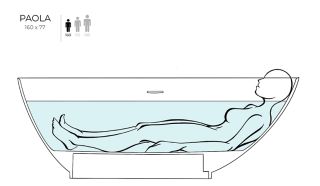Ванна из искусственного камня Salini Paola S-Stone 101511SMRH 160x77см RAL снаружи