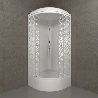 Душевая кабина Triton Стандарт -Мозаика Щ0000061822 100x100 см профиль белый стекло мозаика