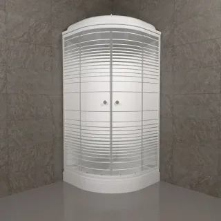 Душевая кабина Triton Стандарт-Полосы Щ0000061842 90x90 см профиль белый стекло с узором