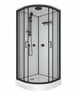 Душевая кабина Triton Прайм-Блэк Щ0000071581 90x90 см профиль чёрный стекло прозрачное