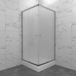 Душевой уголок Triton Вента-Хром-Вельвет Щ0000067981 90x90 см на поддоне профиль хром стекло матовое