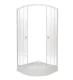 Душевой уголок Triton Стандарт-Полосы Щ0000061793 100x100 см профиль белый стекло с узором