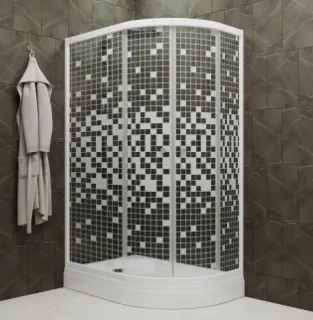 Душевой уголок Triton Коралл Щ0000064128 левый/правый 120x80 см профиль белый стекло мозаика