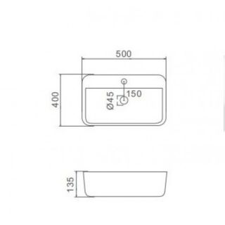 Накладная раковина Gappo GT405 50 см белый