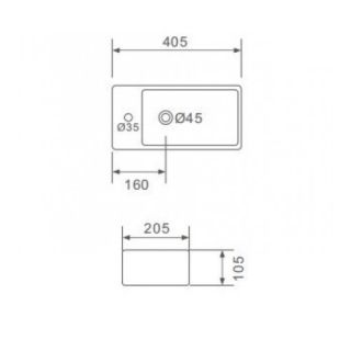 Подвесная раковина Gappo GT706R 40 см белый