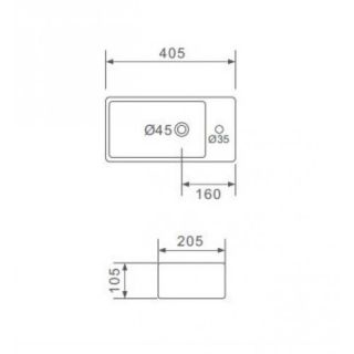 Подвесная раковина Gappo GT706L 40 см белый