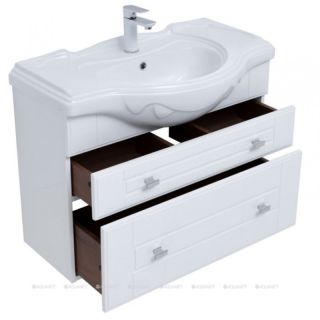 Тумба под раковину Aquanet Рондо 304289 85 см белый глянец