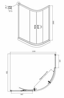 Душевой уголок Ambassador Royal 18015102 120x90см хром/белое с рисунком