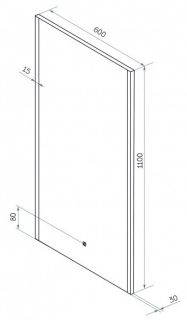 Зеркало с подсветкой Continent Modern ЗЛП618 с сенсорным выключателем 60x110см