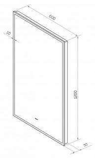 Зеркало с подсветкой Continent Amer ЗЛП1527 с бесконтактным сенсором 60x120см чёрный