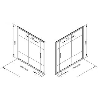Шторка на ванну с боковым стеклом Aquanet Practic AE10-B-180H150U-CP + AE10-F-80H150U-CP 254256 180x80 см прозрачное стекло/шелкография профиль хром