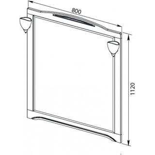 Зеркало Aquanet Луис 173216 80 см бежевый