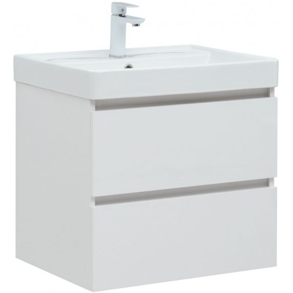 Тумба под раковину Aquanet Вега 308318 60 см белый глянец