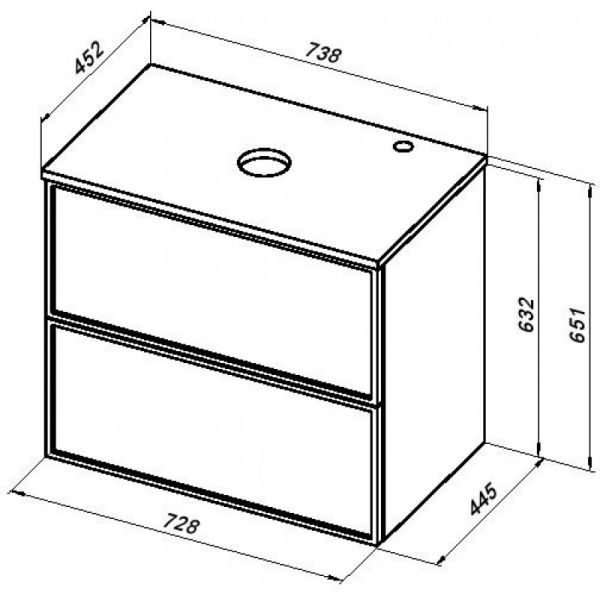 Столешница Aquanet Арт 313270 75 см маренго