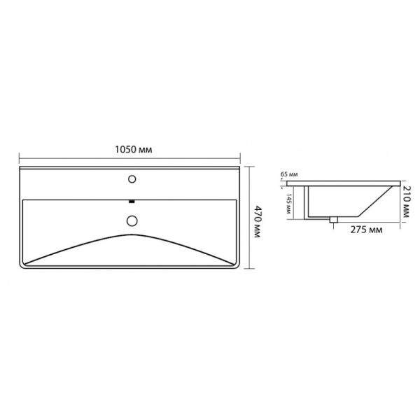 Раковина Aquanet Ирис 323884 100 см белый
