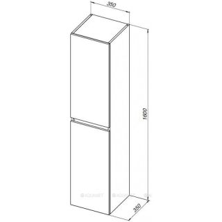 Пенал Aquanet Вега 329126 35 см белый глянец