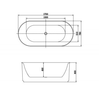 Акриловая ванна Aquatek МОДЕНА AQ-1163778  белая 170х78  см