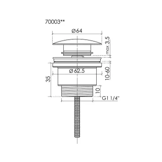 Донный клапан Ceramicanova, click-clack, вороненая сталь