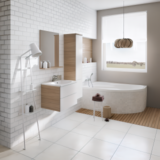 Ravak Шкаф боковой SB 350 ROSA II каппучино/белый