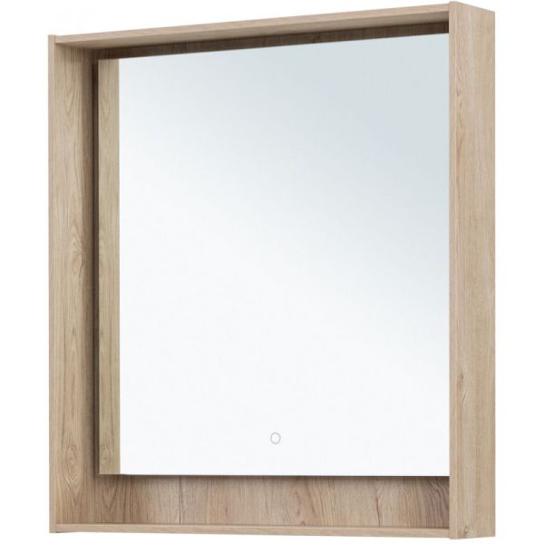 Зеркало с подсветкой Aquanet Милан 336405 80 см дуб светлый