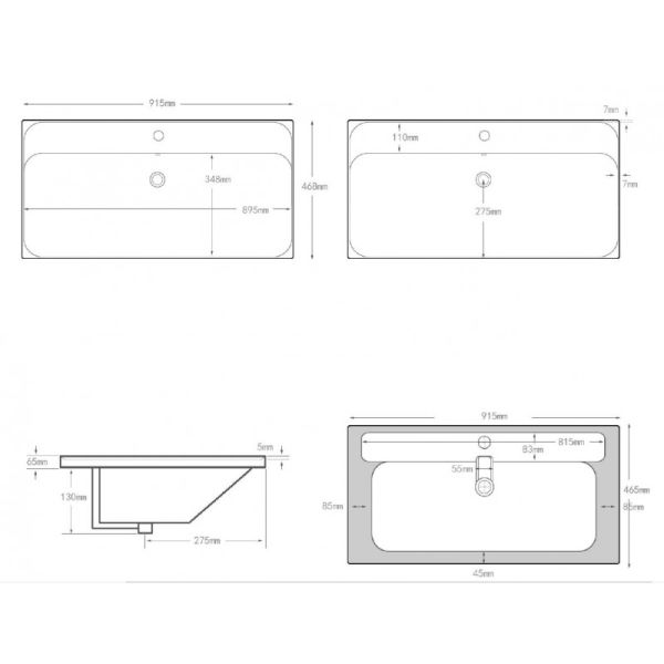 Раковина Aquanet Flash 333269 90 см белый