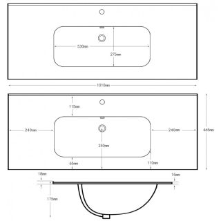 Раковина Aquanet Flat 329257 100 см чёрный матовый