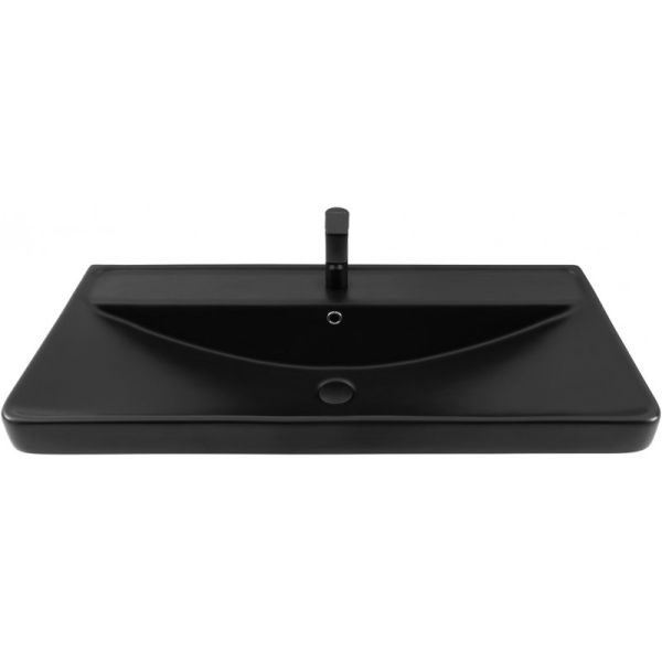 Раковина Aquanet Ирис 329251 100 см чёрный матовый