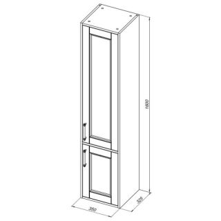 Пенал Aquanet Бостон New 347184 R 35 см белый сатин