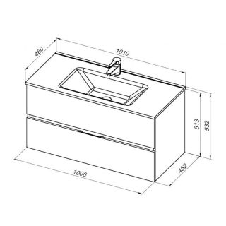 Тумба под раковину Aquanet Алвита New 334188 100 см дуб веллингтон табак