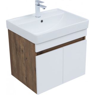 Тумба под раковину Aquanet Оптима 344791 60 см дуб рустикальный/белый сатин