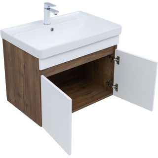 Тумба под раковину Aquanet Оптима 344793 80 см дуб рустикальный/белый сатин