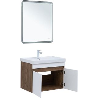 Тумба под раковину Aquanet Оптима 344793 80 см дуб рустикальный/белый сатин