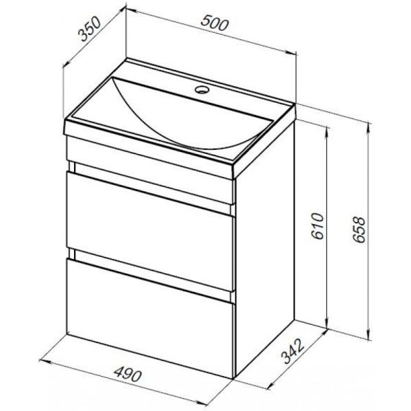 Тумба под раковину Aquanet Нота New 334196 50 см дуб светлый