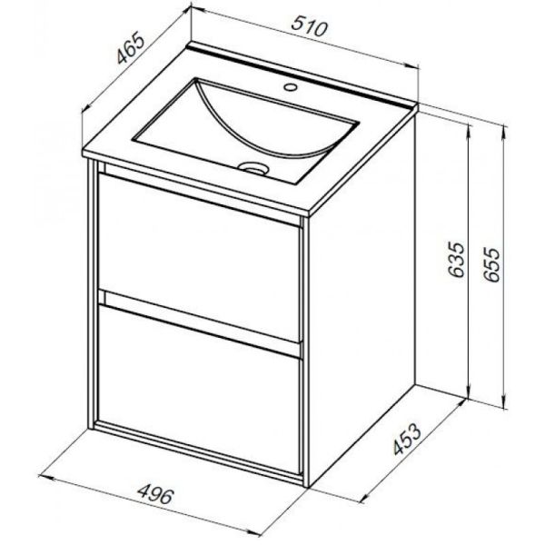 Тумба под раковину Aquanet Милан 336371 50 см дуб рошелье
