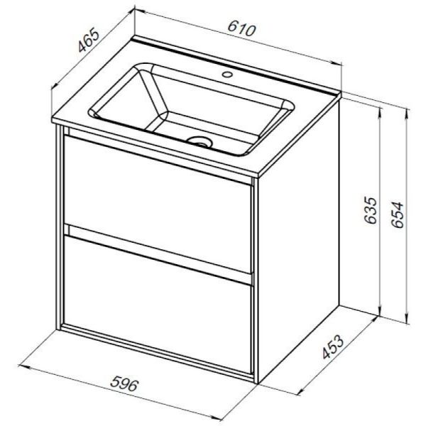 Тумба под раковину Aquanet Милан 336377 60 см дуб рустикальный