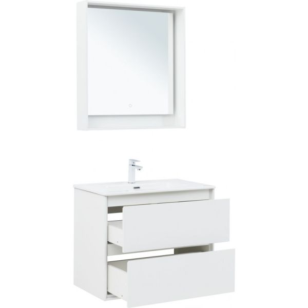 Тумба под раковину Aquanet Милан 336369 80 см белый глянец