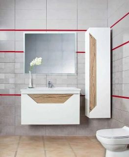 Пенал Бриклаер Брайтон 4627125415746 38 см белый/дуб