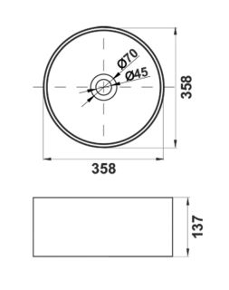 Накладная раковина Melana 320357MDG-805 35см тёмно-серый матовый