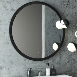 Зеркало с подсветкой Continent Planet Black ЗЛП684 с бесконтактным сенсором 80см чёрный